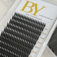 Extensions de cils en cachemire préfabriquées, nouveau design, noir intense, effet plume, souples, courbures C CC D B J, pour cils volumineux, vente en gros