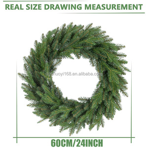 क्रिसमस की पुष्पचक्र बनाने वाले आपूर्तिकर्ताओं को 60 सेमी 50 सेमी कृत्रिम प्लास्टिक क्रिसमस सस्ते लक्ष्य आउटडोर माल्यार्पण और माला सजावट - Product Image 2