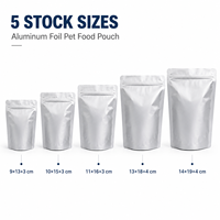 Sachet Doypack en aluminium à fermeture zip quad pour aliments et friandises pour chats et chiens, emballage robuste