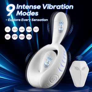 Anello Vibrante in Silicone Bianco per Uomo con Controllo <span class=keywords><strong>APP</strong></span>/Remoto, 9 Frequenze di Vibrazione Regolabili, Vendita all'Ingrosso - Product Image 2