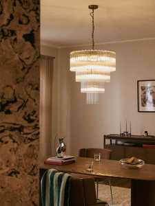 Grande <span class=keywords><strong>Lampadario</strong></span> <span class=keywords><strong>Vintage</strong></span> in Stile Moderno di Metà Secolo con Aste in <span class=keywords><strong>Vetro</strong></span> - Product Image 4