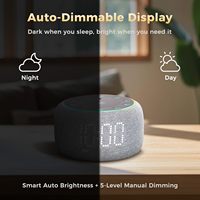 Réveil numérique stéréo 5W à intensité réglable automatiquement avec machine à bruit blanc et 24 sons de sommeil, design moderne pour bureau