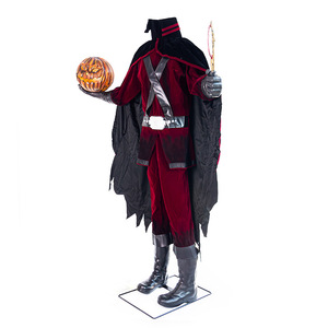 CZTSY <span class=keywords><strong>Halloween</strong></span> Grande figurine de chevalier <span class=keywords><strong>citrouille</strong></span> sans tête électrique avec capteur de mouvement, matériaux variés, pour adultes, pour maison hantée et divertissement - Product Image 1