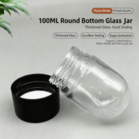 Pot en verre à dôme de 50 ml, 100 ml, 26 dram, résistant aux enfants, avec logo personnalisé, pour herbes et fleurs, avec bouchon sécurité enfant