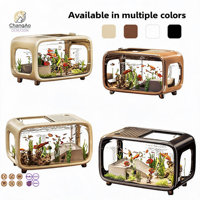 Petit aquarium créatif en ABS, haute transparence, écologique, pour usage domestique, design anti-chute, boîte de luxe légère pour bureau