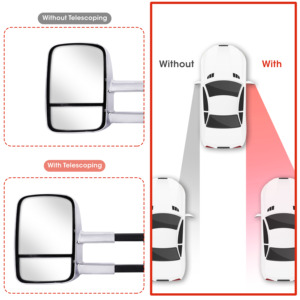 <span class=keywords><strong>Espejo</strong></span> retrovisor de remolque de extensión plegable Manual cromado FARWIDE para <span class=keywords><strong>Nissan</strong></span> <span class=keywords><strong>Pathfinder</strong></span> NAVARA D40/550 2004 - 2015 - Product Image 3