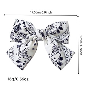Barrette à cheveux bohème motif cachemire avec nœud, multicolore, en tissu doux, pour un style décontracté et urbain - Product Image 1