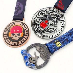 Medallas Deportivas Personalizadas de Aleación de Zinc en Blanco para Maratón 5K, Taekwondo, Baloncesto, Fútbol, con Cinta - Product Image 2