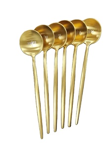Royal 304 Stainless Steel Long Handle Dinner <strong>Spoon</strong> Luxury <strong>Gold</strong> <strong>Serving</strong> <strong>Spoons</strong> - Product Image 5