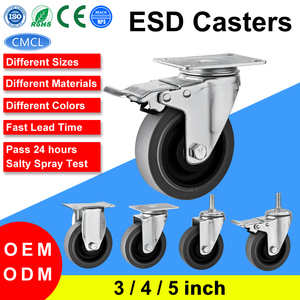 CMCL 4 Zoll antistatische Rollenrad grau Werkstatt Rollenrad ESD TPR-Rolle - Product Image 2