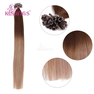 K.SWIGS T4-10# Ombre 100% Remy Human Hair Straight Cuticle Aligned No <b>Tangle</b> No Shedding Wholesale Keratin U-Tip Hair Extensions - Product Image 1