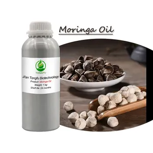 Prensado en frío Moringa Ben Oil 100% puro natural precio de fábrica Aceite de semilla de Moringa para la piel