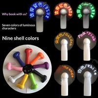 Mini Ventilador de Mano con Luces LED, Personalizable con Texto, Portátil, Ecológico, de ABS/PVC, con Batería, Novedad