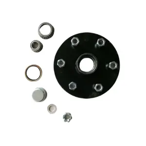 Trailer Axle Spindle Brake Drum Assembly round and Square Solid Trailer Hub with 4 5 6 8 Stud Small Stub Axle for Wheel Hubs
