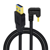 Câble de synchronisation et de charge USB plaqué or USB 3.0 (Type-A) mâle vers USB 3.1 (Type-C) mâle (noir) 0,3 m/1 m/1,8 m