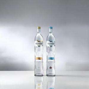Flint Crystal avec liège synthétique haut de gamme pour <span class=keywords><strong>les</strong></span> marques d'alcool de boutique Bouteille en verre de vodka ronde personnalisée de 200ml - Product Image 3