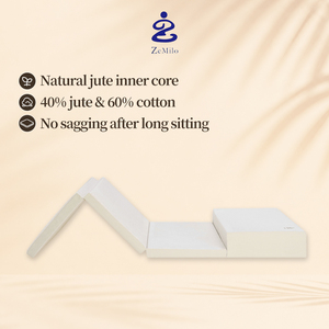 <span class=keywords><strong>Coussin</strong></span> <span class=keywords><strong>de</strong></span> méditation pliable multi-usages en coton naturel avec inclinaison <span class=keywords><strong>de</strong></span> 15 degrés pour la pratique du yoga en studio - Product Image 1