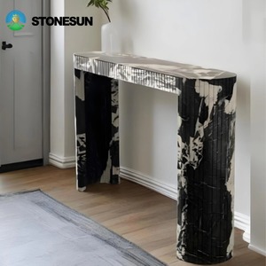 Stonesun tùy chỉnh Napoleon đen tự nhiên đá cẩm thạch giao diện điều khiển Bảng hiện đại sang trọng lối vào đồ nội thất bằng đá cẩm thạch cho nhà hoặc khách sạn - Product Image 4
