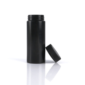 Pot en plastique HDPE noir pour protéines en poudre, 100 ml, 150 ml, 200 ml, à large ouverture, avec couvercle à vis, logo personnalisé, vente en gros - Product Image 6