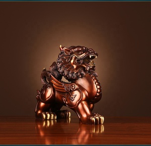 Statue de Pi <span class=keywords><strong>Yao</strong></span> en laiton de 10 pouces, Feng Shui Pixiu, animal gardien chinois, sculpture pour la décoration de la maison, du bureau, de l'étagère - Product Image 5