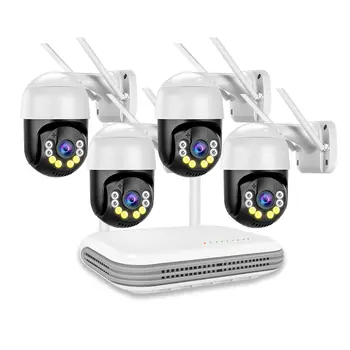 Logo personalizzato 4 canali 4ch wireless Nvr Cctv System Kit telecamera di sicurezza wifi con fotocamera 4 pezzi