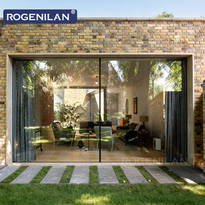 Puertas Corredizas de Vidrio Templado Doble de Diseño Moderno y Eficiencia Energética Rogenilan, Puerta Corrediza de Aluminio Negro - Product Image 3