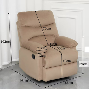 Ensemble fauteuil inclinable design moderne Offre Spéciale tissu velours foncé extensible cuir synthétique <span class=keywords><strong>bois</strong></span>/métal pour canapé de salon - Product Image 4