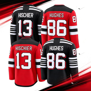 Camisetas de Hockey para Hombre, Completamente Cosidas, de los Jugadores Destacados 13 Nico Hischier, 30 <span class=keywords><strong>Martin</strong></span> Brodeur, 86 Jack Hughes, Tallas S-3XL - Product Image 1