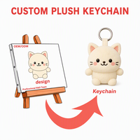 Porte-clés en peluche personnalisés OEM ODM, porte-clés animaux en peluche douce, 6 designs mignons : chat, chien, lapin, ours, renard, pingouin, vente en gros
