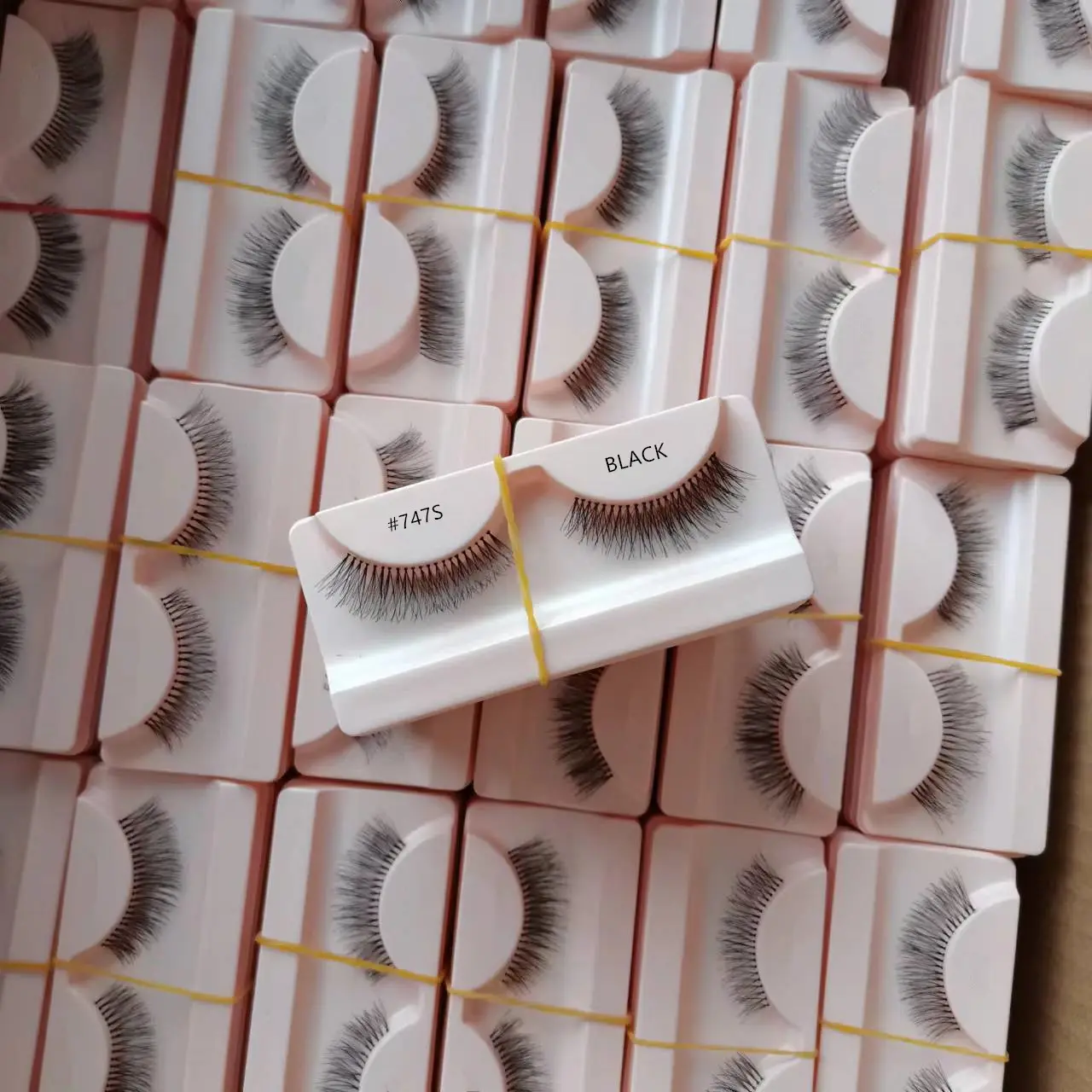 Invisible band 100% handmade real hair eyelashes custom logo lashes human hair eyelashes