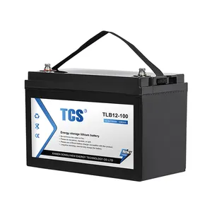 TCS grosir baterai Lithium Ion Gel surya Sri Lanka baterai 12v 100AH Lifepo4 baterai untuk perahu