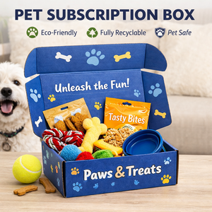 Boîte d'emballage cadeau personnalisée pour <span class=keywords><strong>abonnement</strong></span> de marque animale de compagnie |   Boîte d'expédition en carton ondulé écologique pour produits pour chiens et chats, nourriture - Product Image 1