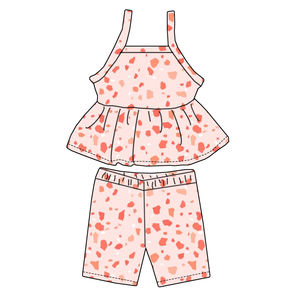 2025 Premium Baby <strong>Girl</strong> Summer Set Comfortable Fabric Lace Halter Top Pleated <strong>Shorts</strong> Children's Two-piece Set - Product Image 3