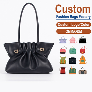 Black Top-layer Cowhide Ruched <b>Bag</b> Gentle Lazy Style Shoulder <b>Bag</b> Daily Commuting Versatile Crossbody <b>Bag</b> <b>Small</b> Batch - Product Image 1