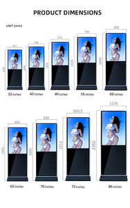 จอแสดงผลดิจิทัลแบบตั้งพื้นสำหรับโฆษณาในลิฟต์ รูปแบบ Totem แนวตั้ง พร้อมหน้าจอ LCD แบบอินเทอร์แอคทีฟ สำหรับตู้บริการแบบ Drive-Thru ที่บางเฉียบ เหมาะสำหรับการใช้งานในร้านค้า - Product Image 2