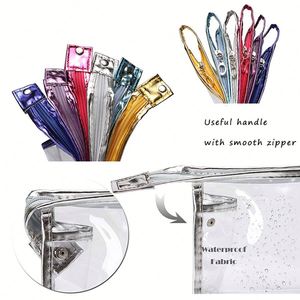 Fashion Printed Travel Pvc <b>Make</b> <b>up</b> Portable Multi-Functional Toiletry <b>Bag</b> Women Transparent Storage Cosmetic - Product Image 3
