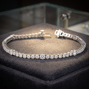 3.7 Carat Lab Grown Diamond Tennis <b>Bracelet</b> Women's F Color/VS Clarity Classic Elegant Station Style Diamond <b>Bracelets</b> <b>Bangles</b> - Product Image 5