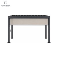 Pergola bioclimatique Messenian Coves en aluminium à toit à lamelles motorisé, imperméable, pour jardin extérieur
