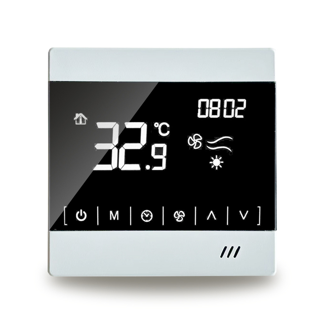 Model 8100 Fan Coil LCD Temperature Controller Wind Speed Control Panel Central air Conditioner Smart Heating Thermostat