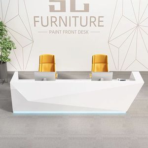 Mostrador de Recepción LED con Forma Fantástica, Mostrador de Recepción en Forma de L para Oficina, Salón de Belleza - Product Image 3