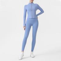 Ensemble de leggings et haut de yoga court pour femme, taille haute, élastique, extensible dans les 4 sens, respirant, couleur unie, grandes tailles, pour la gym, entrepôt USA