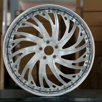 Nouvelles jantes en alliage d'aluminium forgé 2 pièces 6061-T6, finition argent brossé avec lèvre polie, cinq branches 5x44 pour Mercedes et Audi