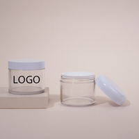 Cosmétiques, Crème pour le corps, Pots à paroi épaisse à couvercle droit, Plastique PET sur mesure, 30 ml, 50 ml, 100 ml, Pot en PET pour miel 250 g