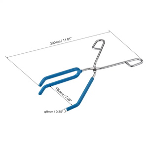 Equipamento de laboratório de química Ferramentas de laboratório Laboratório <span class=keywords><strong>Beaker</strong></span> <span class=keywords><strong>Tongs</strong></span> Prongs Aço inoxidável 11,81 polegadas Abre 180 mm Largura Azul - Product Image 2