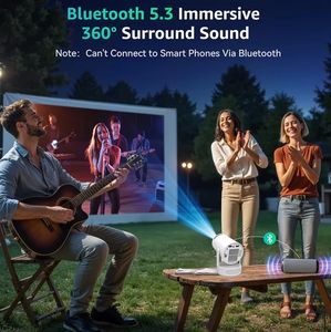 Projecteur LED intelligent portable ISLARTX10 rechargeable, Android 13, compatible 4K, 720P, 180 lumens ANSI, haut-parleurs intégrés, pour extérieur - Product Image 4