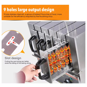 Xeoleo thương mại 5 nhóm máy xiên 3600W Máy nướng <span class=keywords><strong>BBQ</strong></span> Máy nướng điện không khói nhà sản xuất thịt nướng - Product Image 5