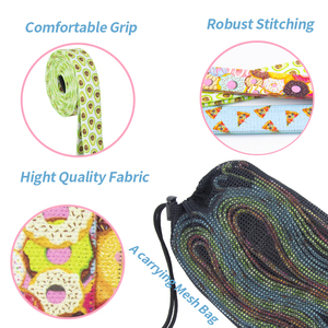 MKAS tessuto personalizzato Pizza avocado print fasce lunghe per trazioni palestra tessuto di cotone fasce per esercizi Fitness a lunga resistenza - Product Image 4