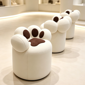 Fauteuil d'appoint en forme de patte, fauteuil moderne en velours, siège lounge pour salon, salon de beauté - Product Image 2