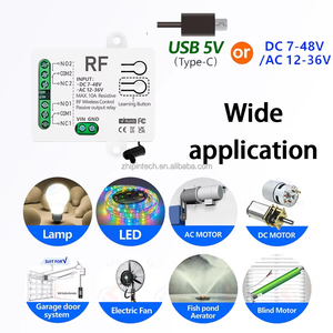 Interruttore Telecomandato Wireless ZP RF 433.92MHz DC/AC 12V-48V 2CH LED per Porte Elettriche e Domotica con Portata di 50m - Product Image 3