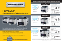 Hamilton Beach HVC406 CE PrimaVac Scelleuse sous vide électrique de comptoir